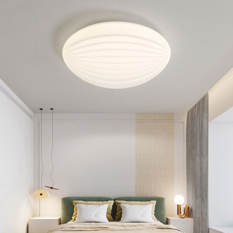 2-Light White Finish Flush Mount Lighting Acrylic LED Ceiling Light for Bedroom