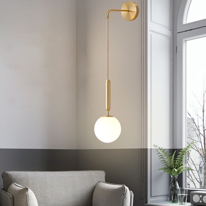 Contemporary Vanity Light Household Glass Shade Wall Light Sconce for Washroom