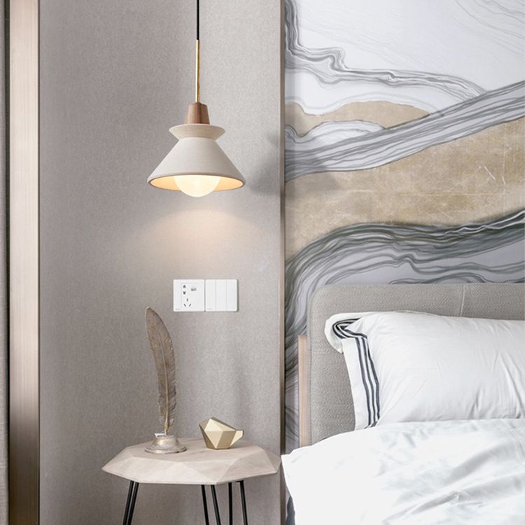 Nordic Simple Cement Single Head Chandelier Hardware Boom Wooden Lamp Holder for Bedroom Headboard