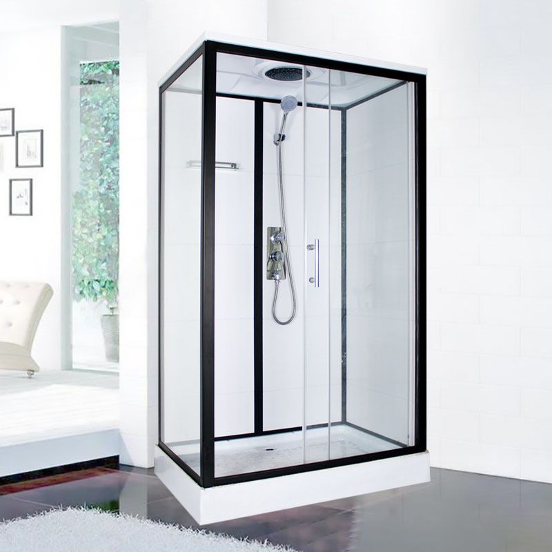 Modern Shower Kit with Base Foundation Sliding Door Shower Stall