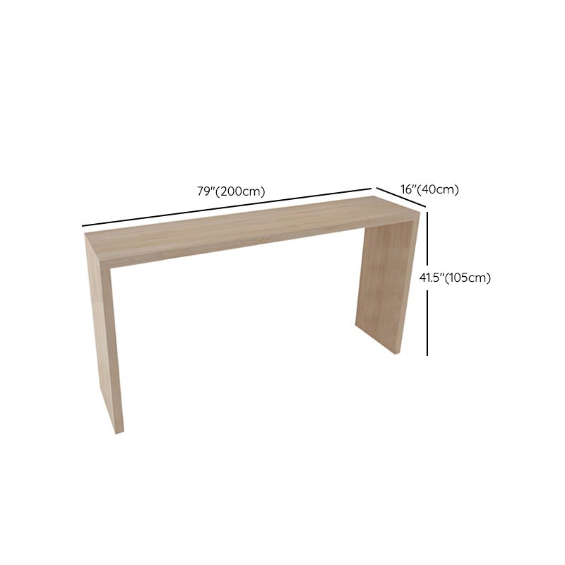 Modern Rectangle Bar Table Set 1/7 Pcs Solid Wood Bar Table and Backless Stools