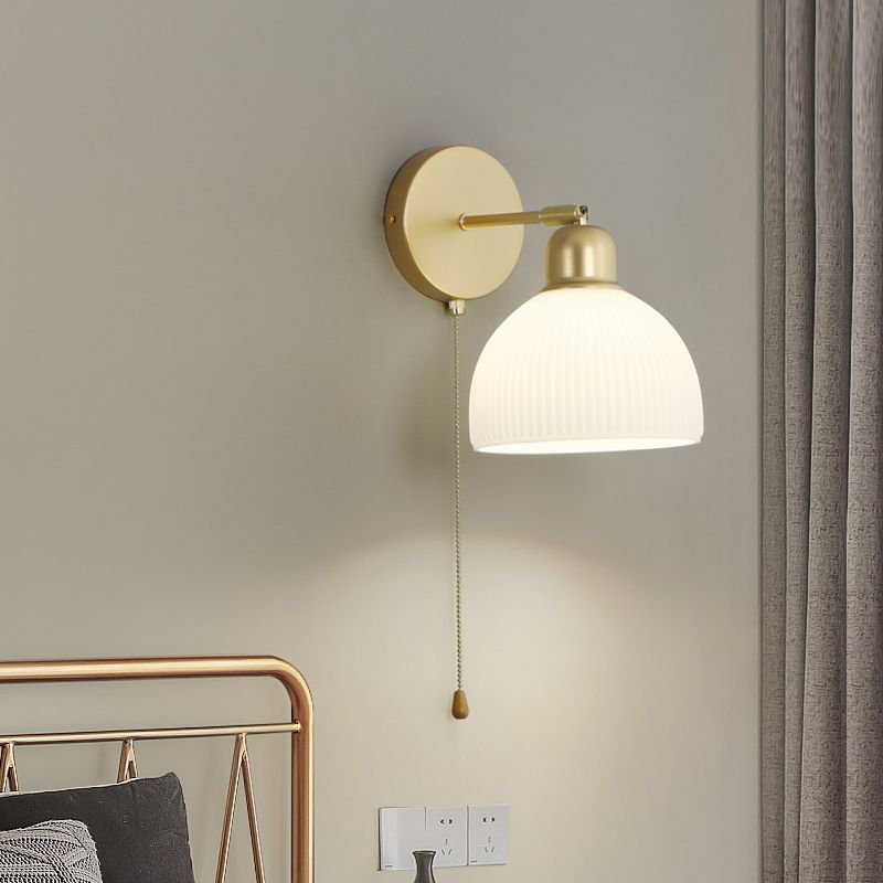 American Style Copper Wall Light Dome Shape Wall Lamp for Living Room