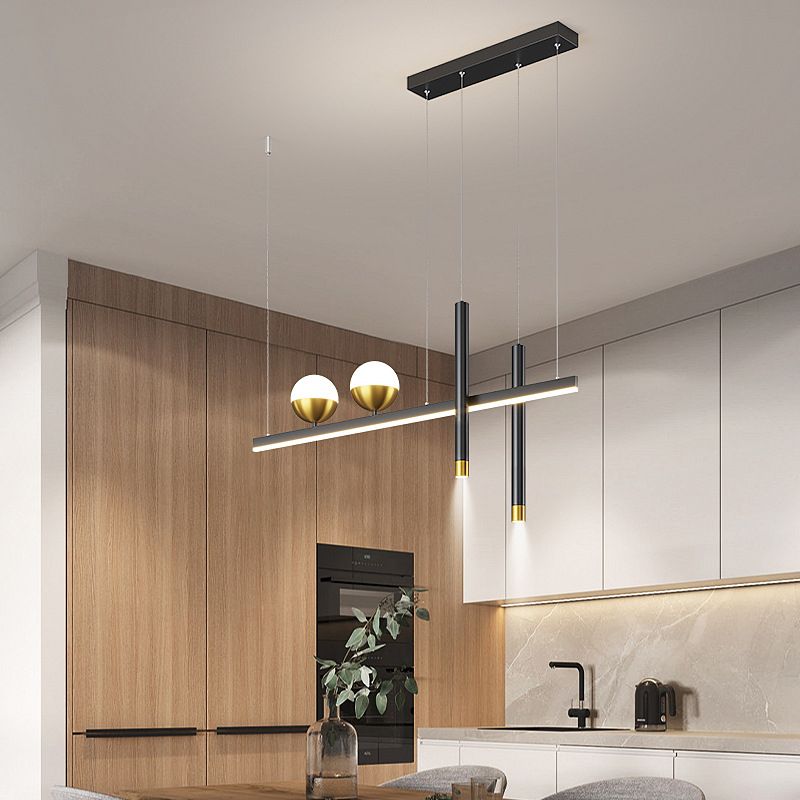MEW BLACK MODED MODERN ISOLA LED LINEAR LED 2 Spotlights Luci a sospensione per sala da pranzo