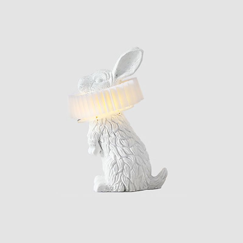 Lampada da comodino a forma di coniglio in resina a LED moderna a LED LED Accensione in bianco