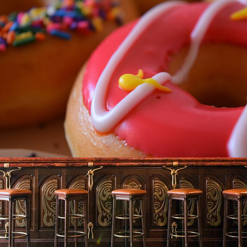 Bright Color Donut Painting Mural Decal Modern Commercial Use Wall Covering