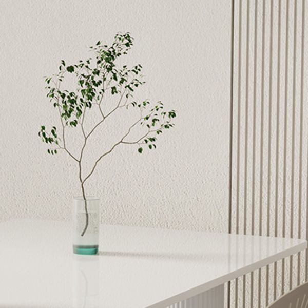Contemporary White Color Faux Marble Dinner Table with 3 Legs