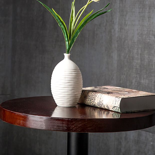 Industriële ronde hout binnen bar eettafel ijzer single voetstuk bistro tafel