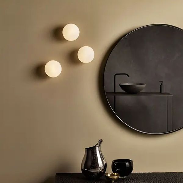 Modern Vanity Lighting Round Wall Light Fixture with Glass for Bathroom