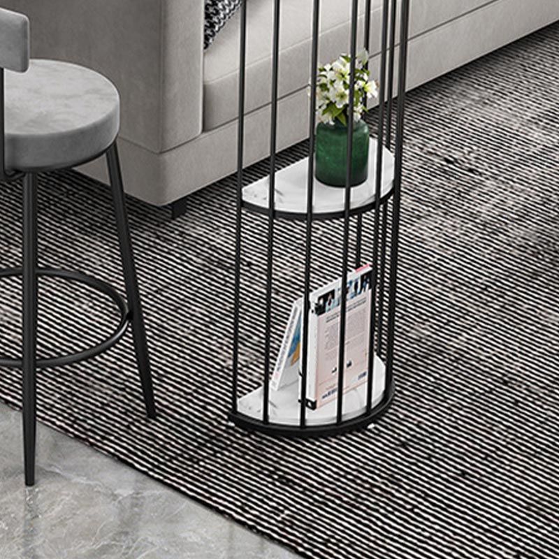 Modern 1/3 Pieces Bar Table Set Stone Counter Table with High Stools for Milk Tea Shop