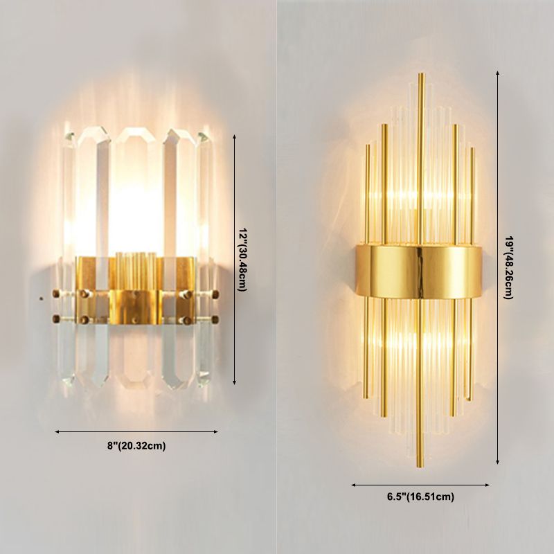 1/2 Heads Postmodern Wall Sconce Crystal Sconce Light Fixture for Living Room Bedroom