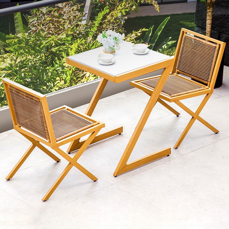 Contemporary Style 2/3 Pcs Dining Set Stone Square Dining Table Set