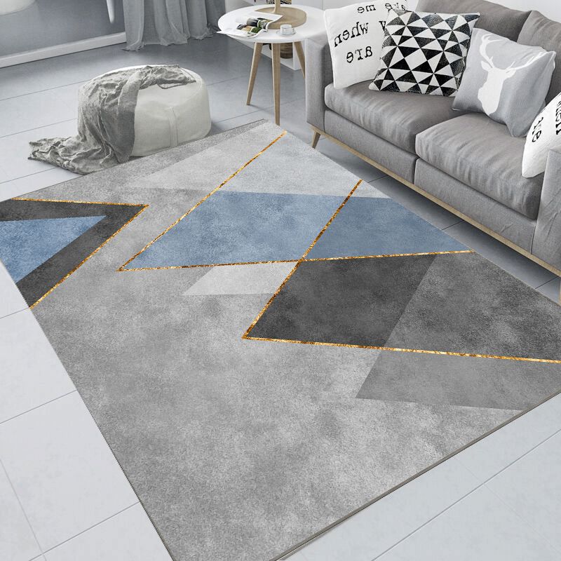 Orange Powder Modern Carpet PVC Striped Carpet Washable Carpet for Living Room