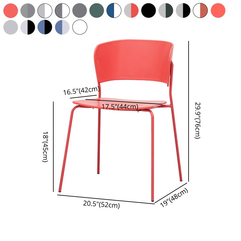 Sillas de comedor contemporáneas, sillas laterales sin brazos con patas de metal para cocina