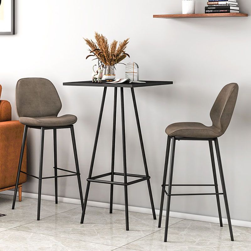 Industrial Style Iron Bar Table Square Top Indoor 4 Legs Bistro Table - 23"W x 41"H