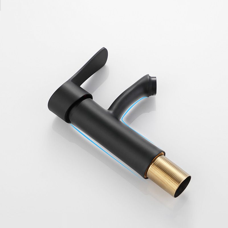 Contemporary Faucet Brass Black Bathroom Lever Handle Single Hole Sink Faucet