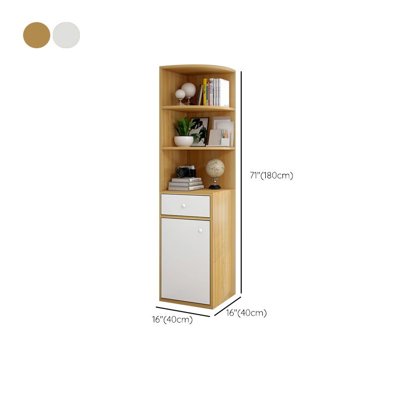 Contemporary 1 Door Accent Cabinet Corner Straight Legs Storage Cabinet
