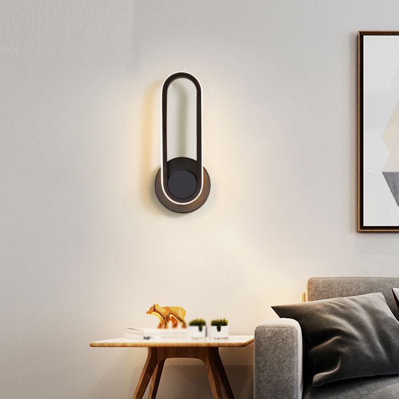 Forma ovale per parete in metallo in stile nordico forma ovale da 12 "Prontoni a parete a LED per camera da letto