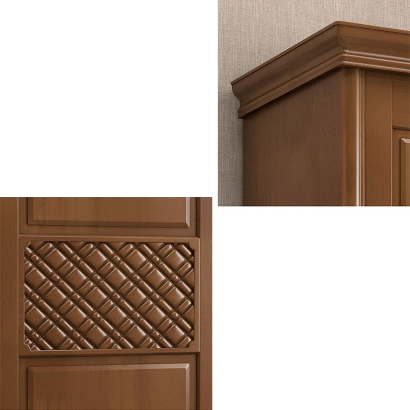 Traditional Solid Wood Wardrobe Freestanding Wardrobe Armoire with Shelves