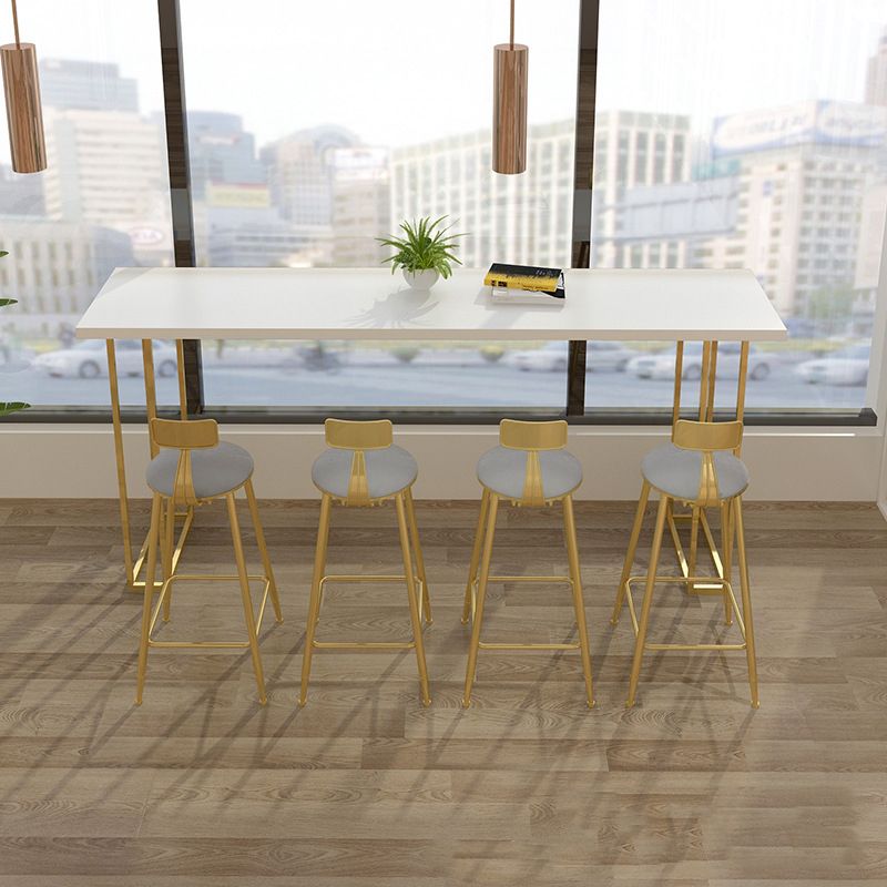 1/2/5 Pieces Luxurious Rectangle Pub Table Set Wooden Counter Table with High Stools