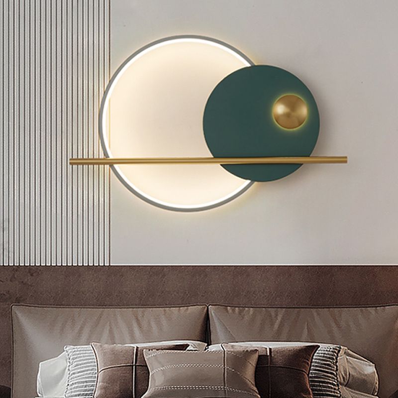 Estilo moderno de forma redonda de pared de pared de metal de montura de pared de 1 luces