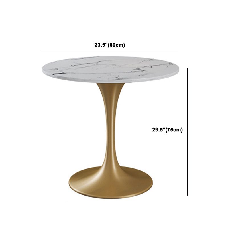 Glam Faux Marble Dining Table Set Round 1/2/4/5 Pieces Dining Set