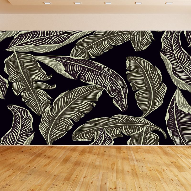 Plants Illustration Wall Mural Tropical Girls Room Mural for Wall Decor, Custom Size
