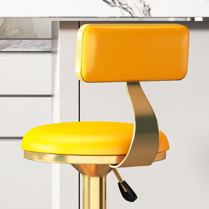 Glam Jewelry Shop Adjustable Height Stool Matte Finish Leather Barstool