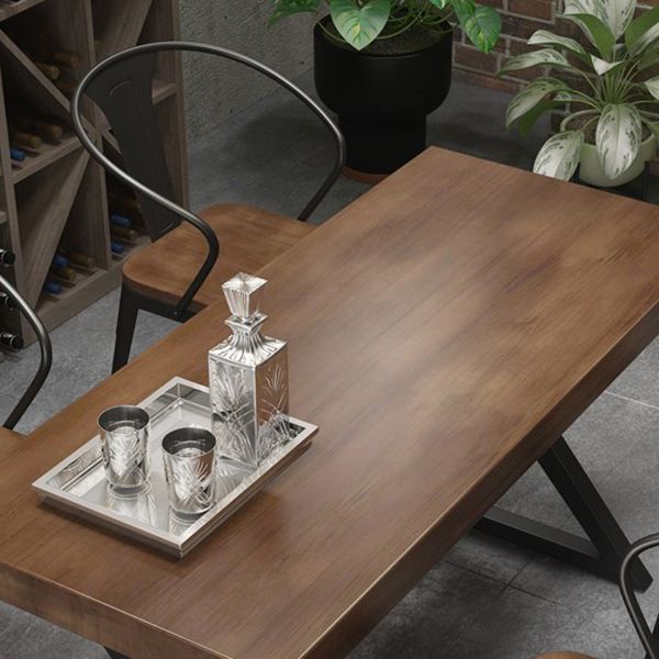 Industrial Rectangle Wood Dining Table 1/5/7 Pieces Dining Set for Cafe