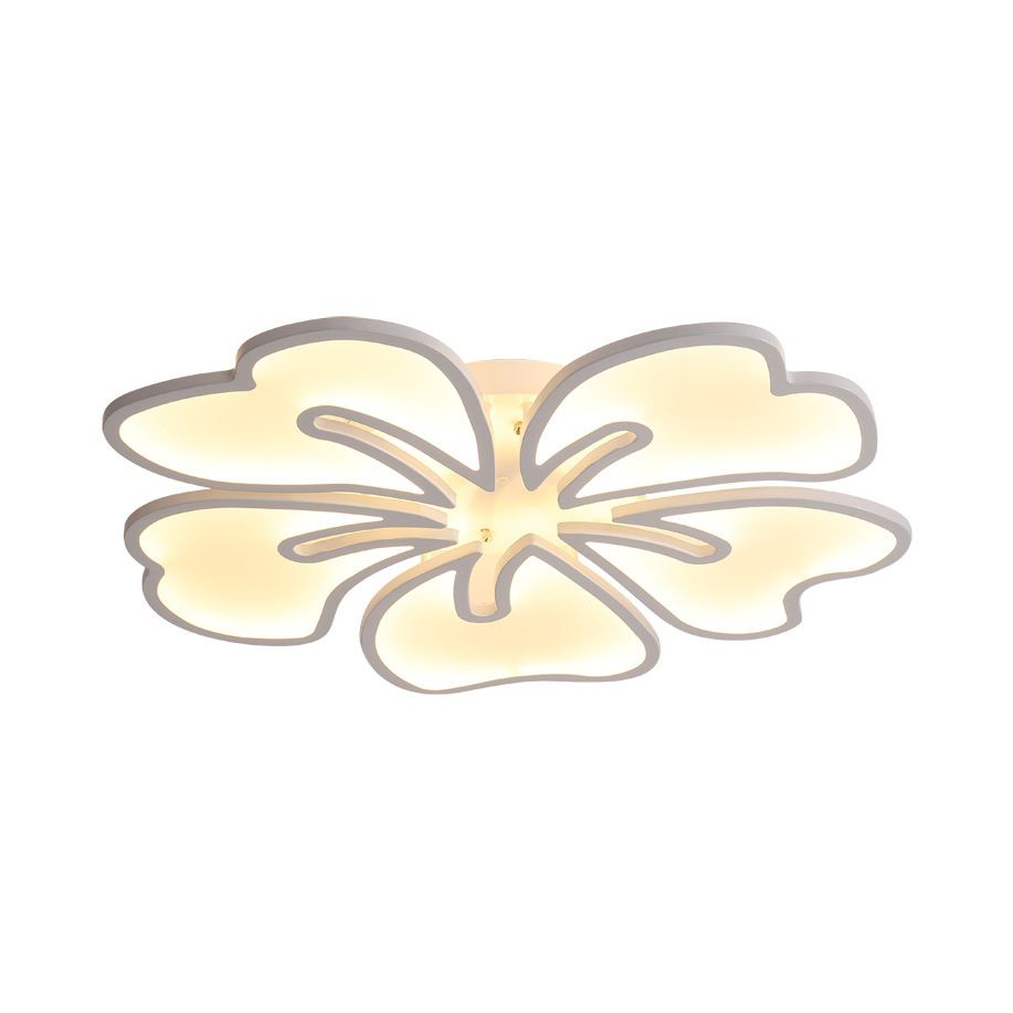Contemporary Flower Flush Mount Acrylic 3/4/5-Light Bedroom Flush Ceiling Lamp in Warm/White/Natural Light