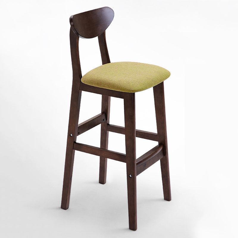 Scandinavian Matte Finish Upholstered Counter Height Stool Home Solid Wood Bar Stool