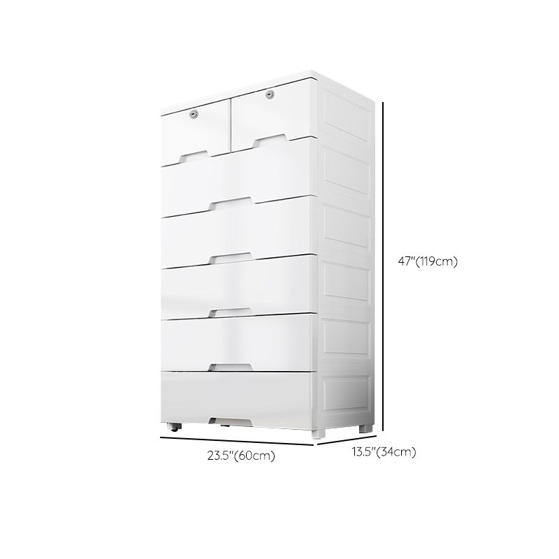 White Plastic Storage Cabinet with Legs Contemporary Wardrobe Armoire