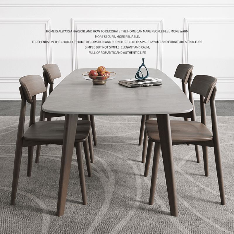 Mid-Century Modern Dining Table Rectangle Dining Table with 4 Legs