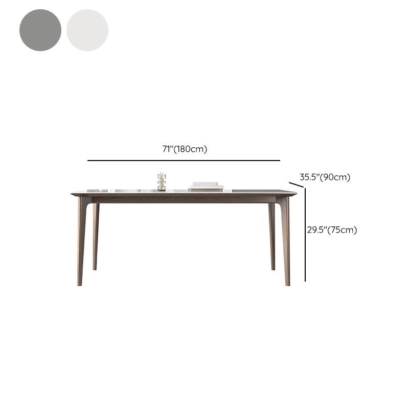 Mid-Century Dining Room Table Rectangle Stone Dinette Table for Dining Room