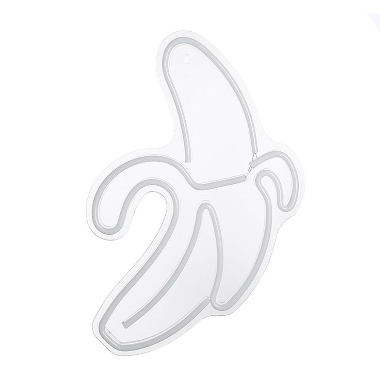 Nordic Banana Wall Night Lamp Acrylic Children Bedroom LED Nightstand Light in White with USB Plug-in Cord