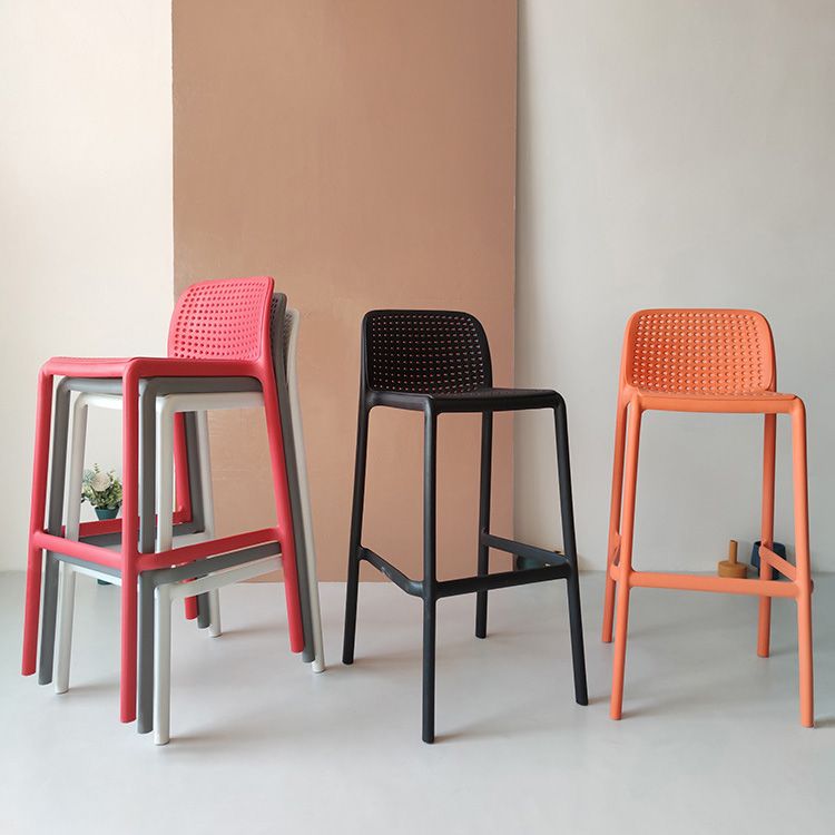 Modern Plastic Bristol Stool Footrest Matte Finish Stackable Barstool