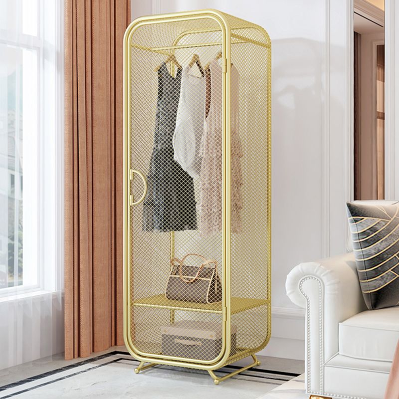 Bedroom Metal Wardrobe Cabinet Industrial Storage Cabinet with Garment Rod
