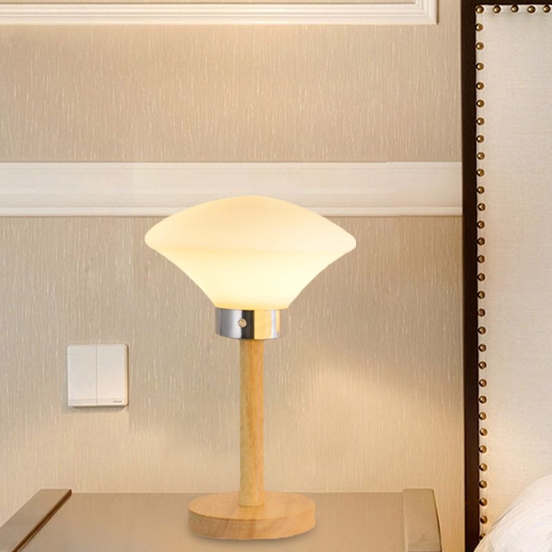 Globe/Zylinder/quadratische Nachttischlicht modernistisch gefrostetes Glas 1 helle Holz Nachtlampe für Bett