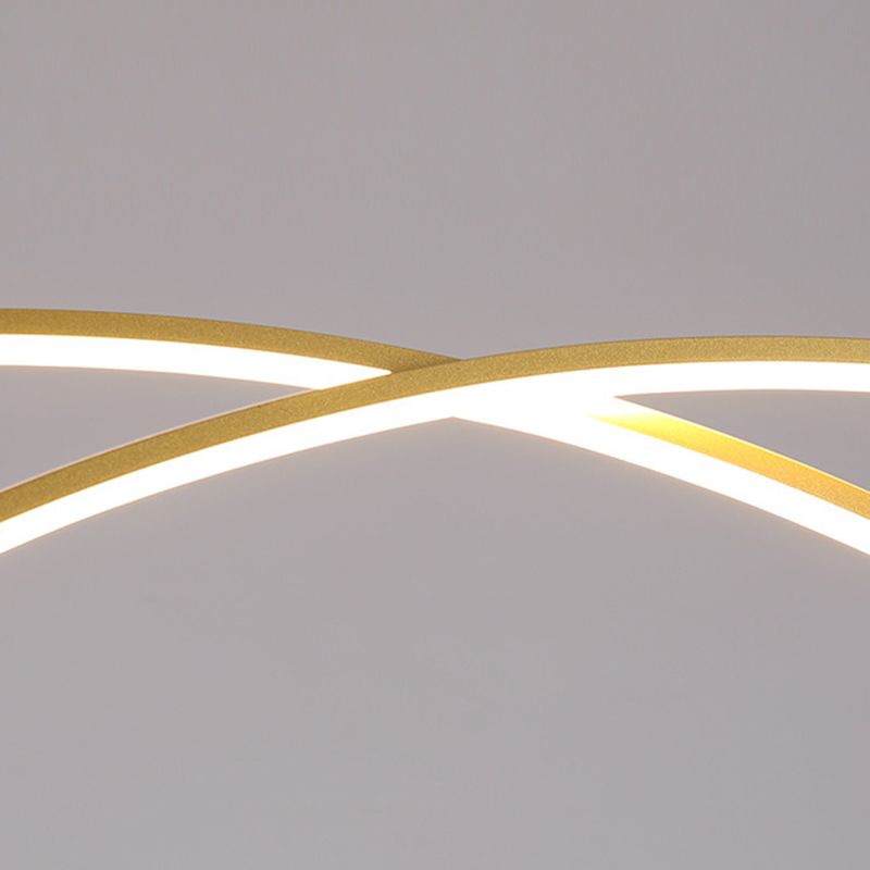Linear 2 - Light LED Kitchen Island Fixture Iron Pendant Ceiling in Black / Gold