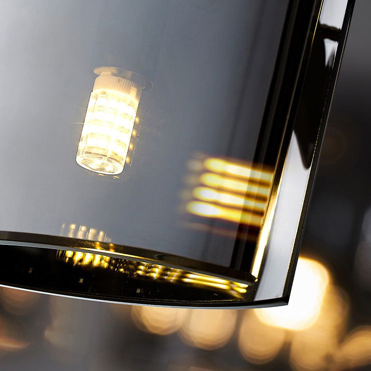 Modern Minimalism Pendant Light Metal Geometric Chandelier with Glass Shade