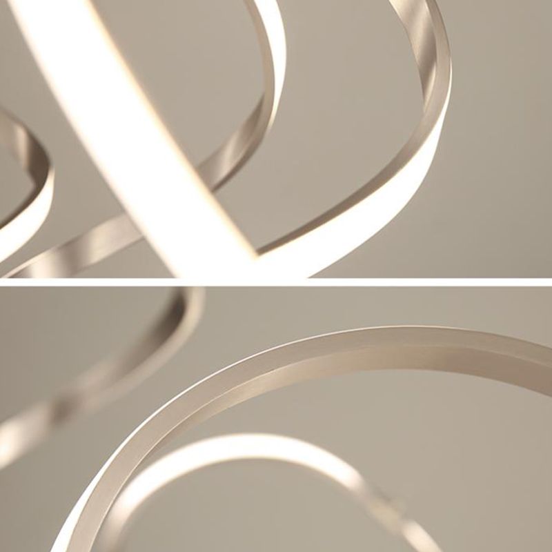 Twisted Shade Chandelier Light Modern Metal 1 Light Chandelier Lighting Fixture in Chrome