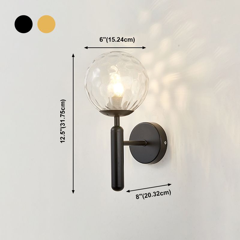 Modern Style Ball Wall Mounted Lamps Glass 1 Light Wall Sconces