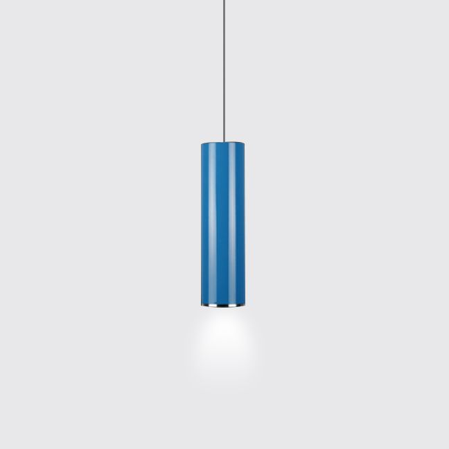 11"/19"/23.5" H Blue/Green Metal Cylinder Pendant Lamp Simple Style 1 Head Bar Hanging Pendant Light in Warm/White