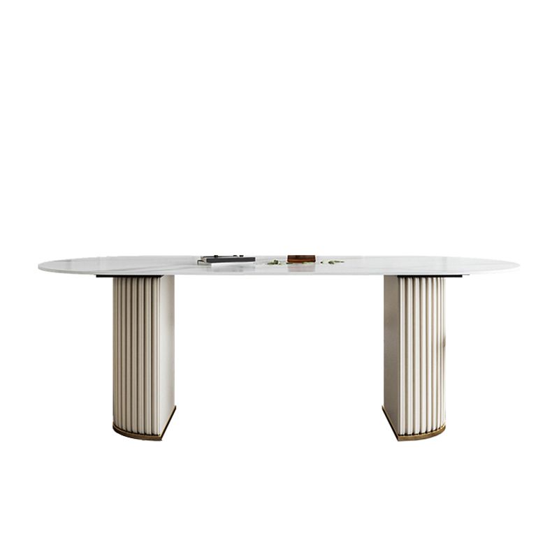 Glam Style Oval Sintered Stone Dining Set 1/4/5/7 Pieces Dining Set for Dining Areas
