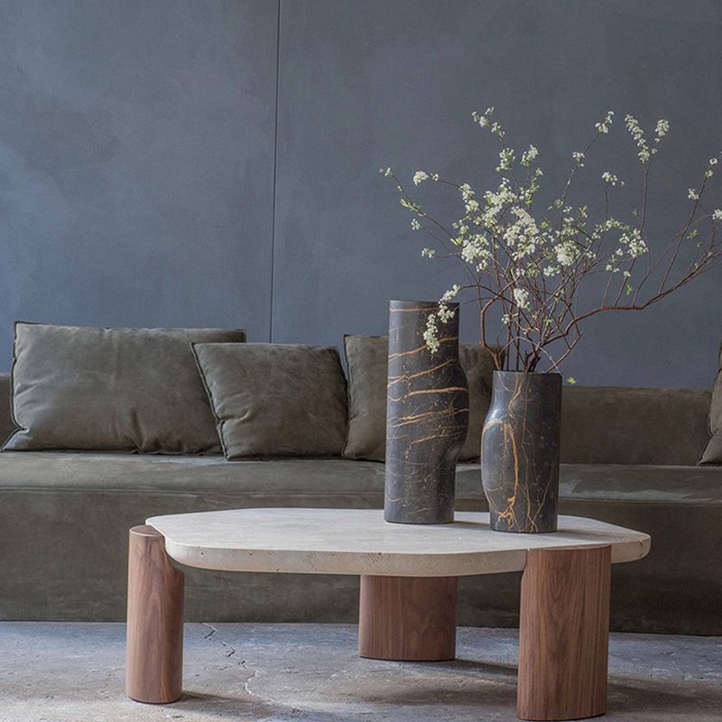 Contemporary Geometric Cocktail Table Single Slate Coffee Cocktail Table