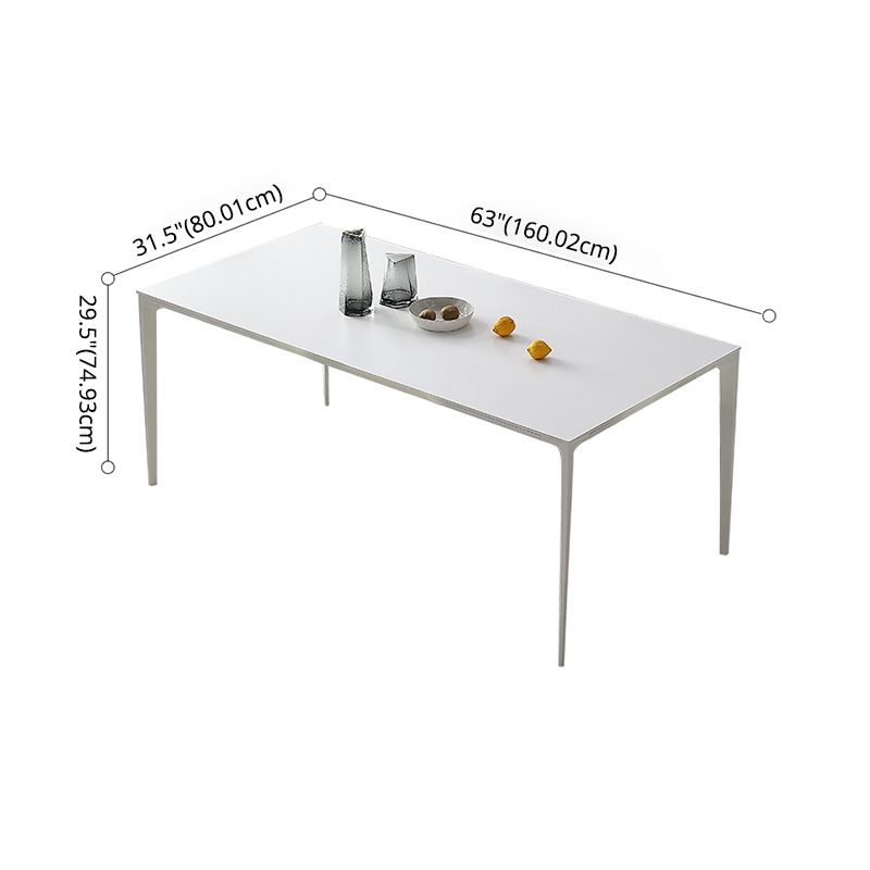Modern Sintered Stone White Dining¬†Room¬†Set with Rectangle Table Formal Dining Table Furniture