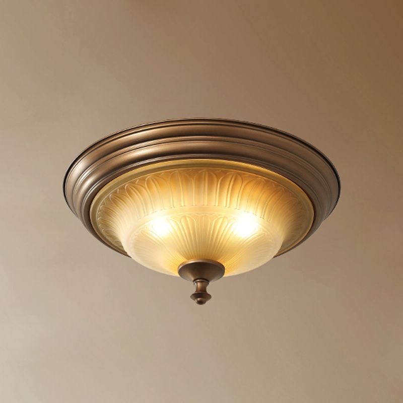 American Style Iron Ceiling Light Hemisphere Shape Ceiling Lamp for Bedroom