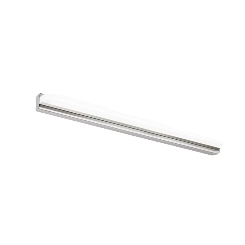 Luce vanità lineare Metal contemporanea 1 Mirror Light Led Light per bagno in argento