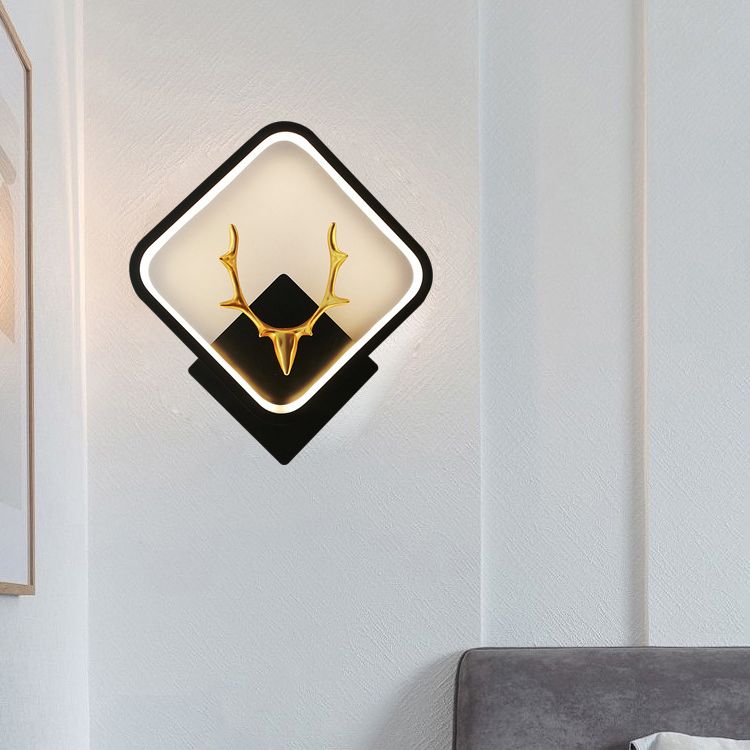 1 luces de sombra lineal matones de pared moderna iluminación de pared led de estilo simple en negro