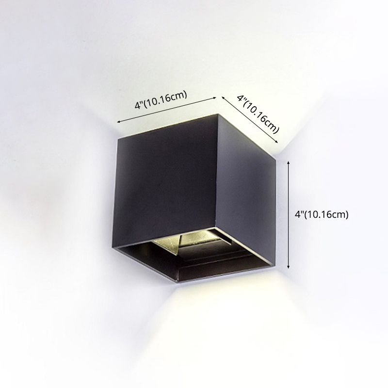 2-Lights Geometric Wall Lamp Fixtures Modern Style Black and White Aluminum Lighting