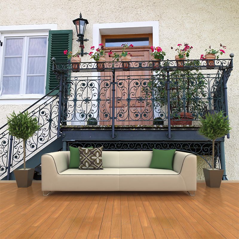 Contemporary Stairs Architecture Mural Stain Resistant for Living Room